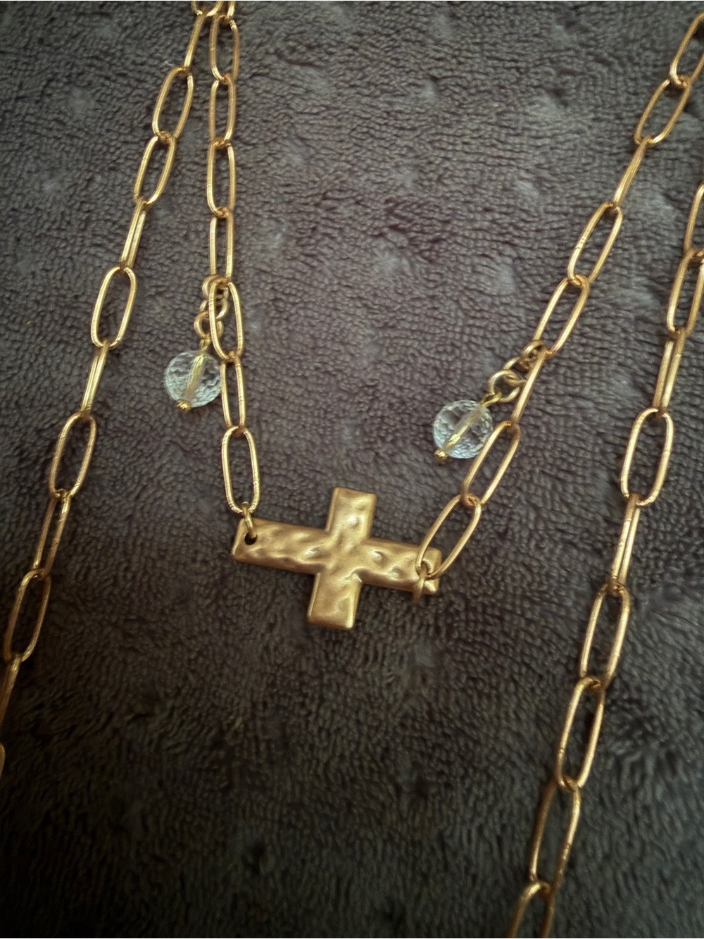 Katia Designs Gold-Tone Cross Pendant Layered Necklace